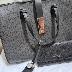 Guess Black Purse And Wallet